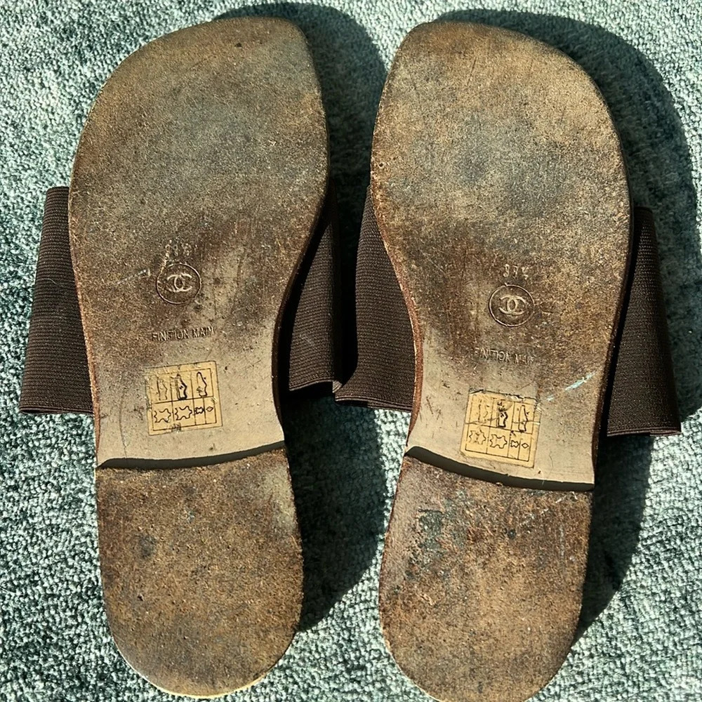 Vintage Chanel Brown CC Sandal - Picture 5 of 6